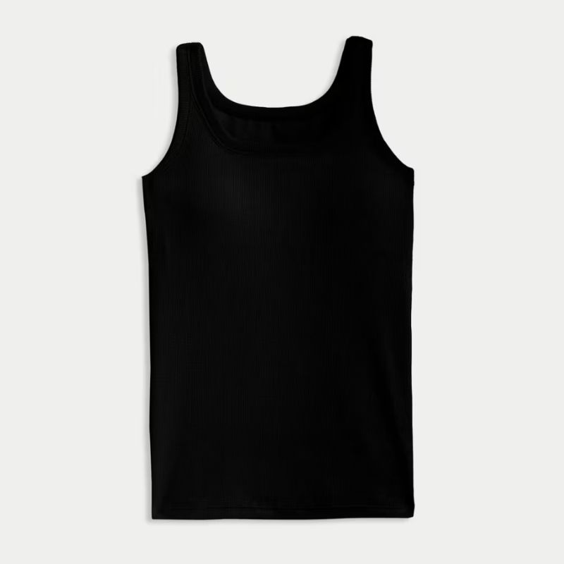 a flat lay shot of M&S secret support vest in black