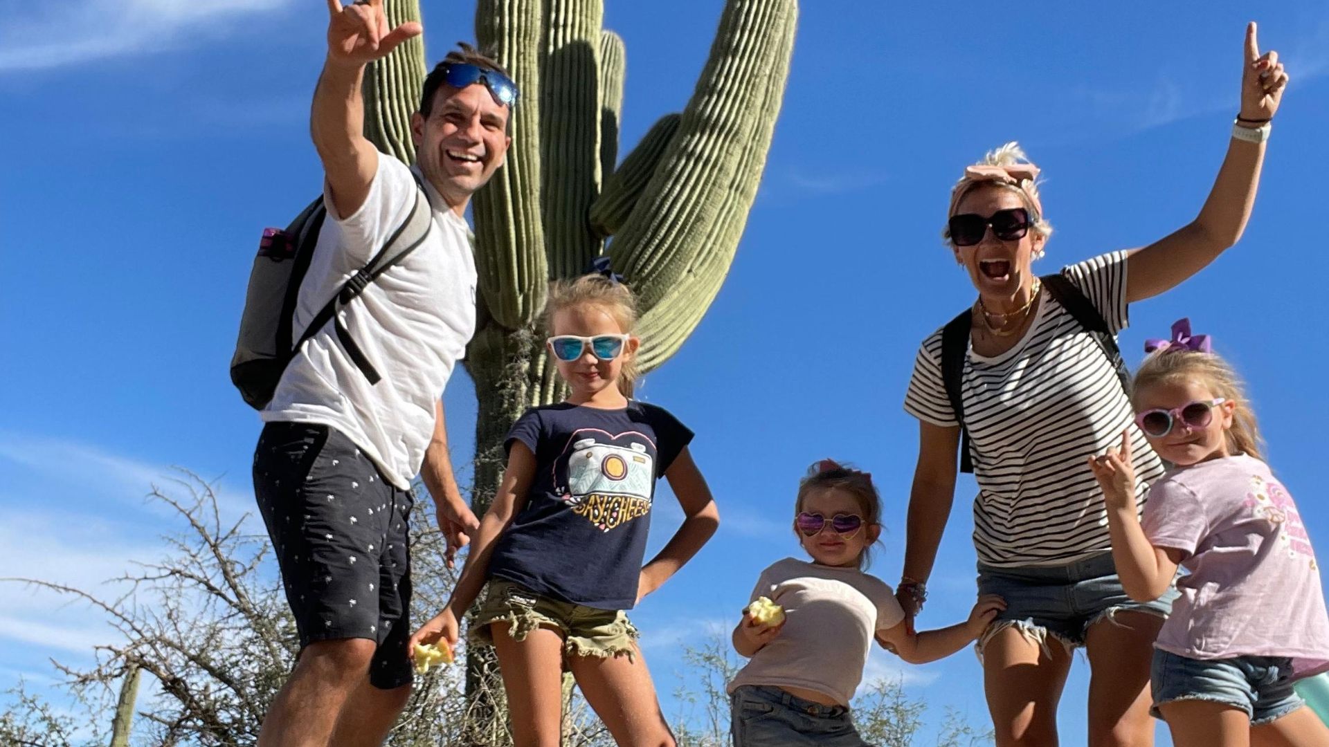 travelling teacher Katie Campbell and family in Arizona