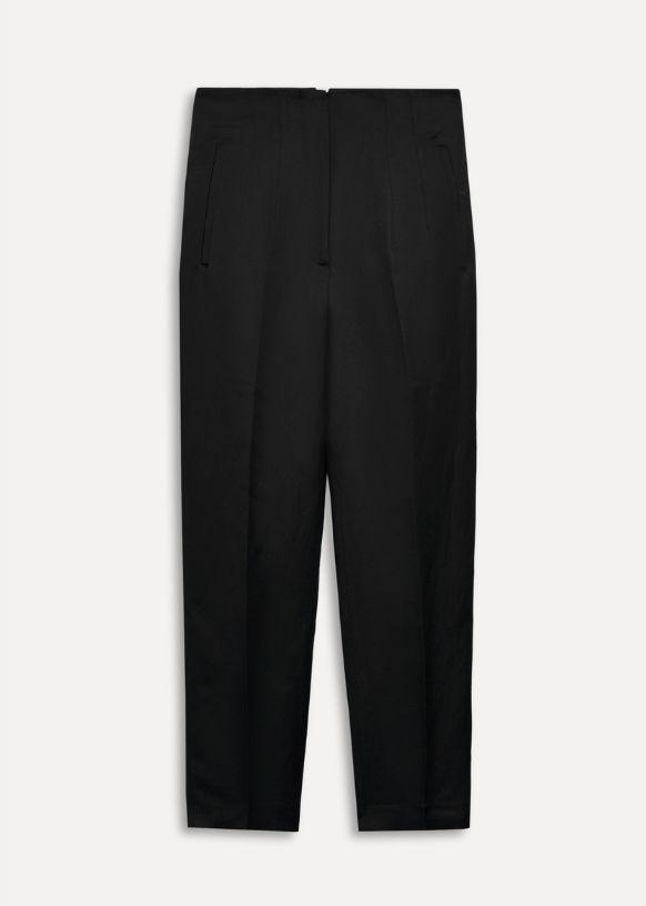 Image of black tapered trousers