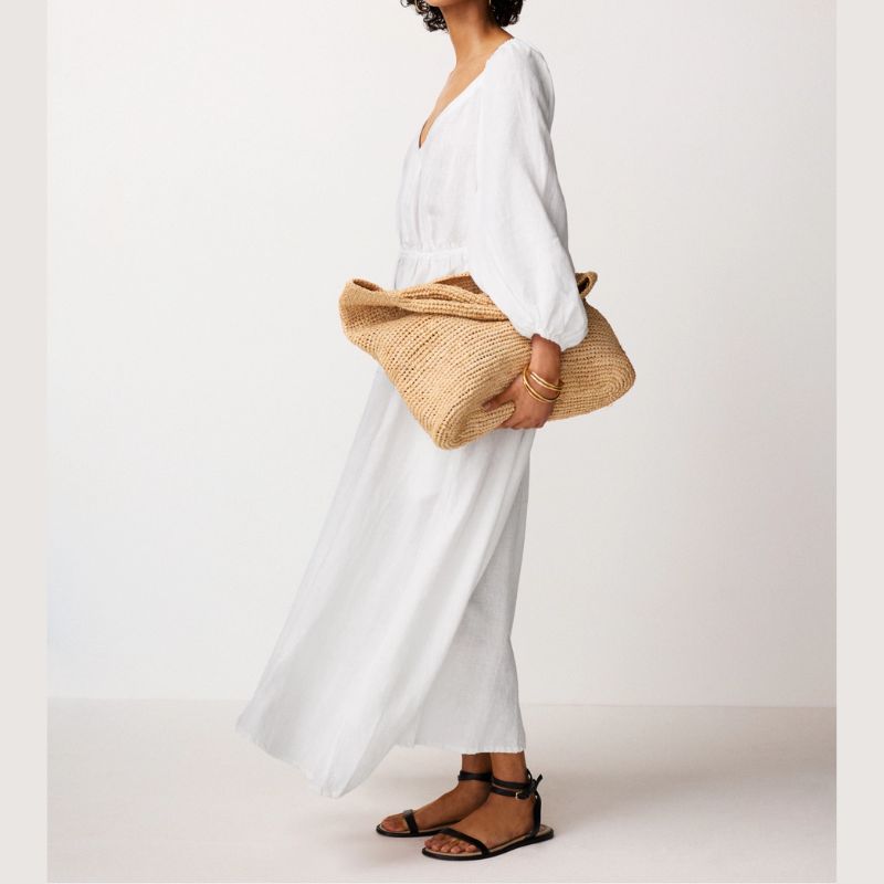 Image of white linen dress