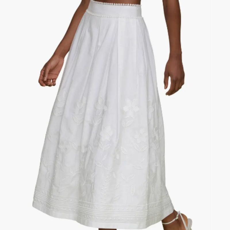 white patterened skirt