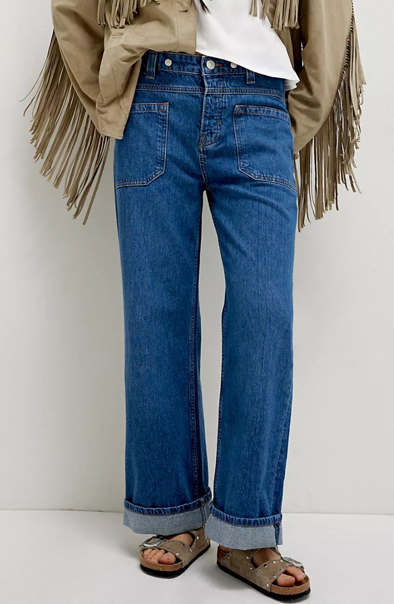 We The Free Palmer Cuffed Jeans on model 