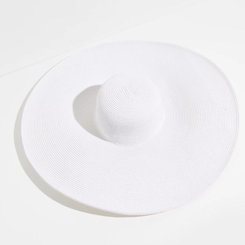 white wide brimmed hat