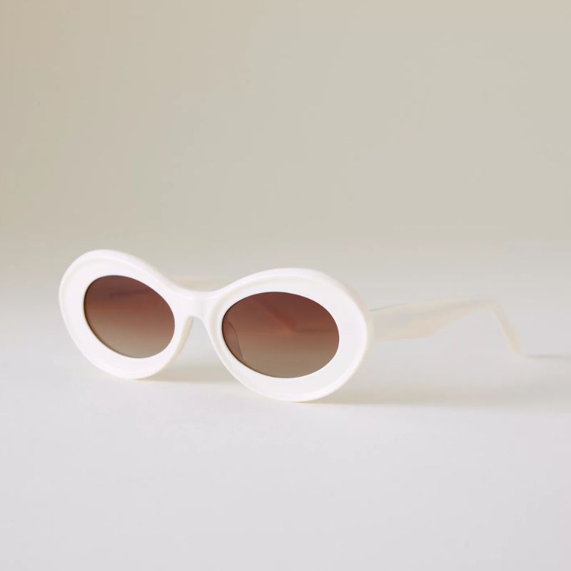 white thick framed sunglasses