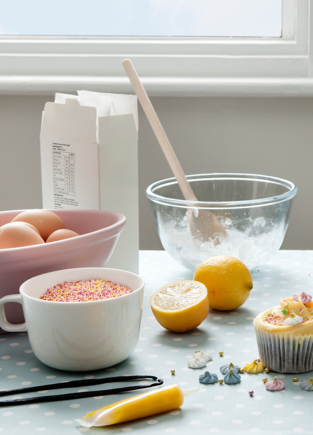 A worktop during baking