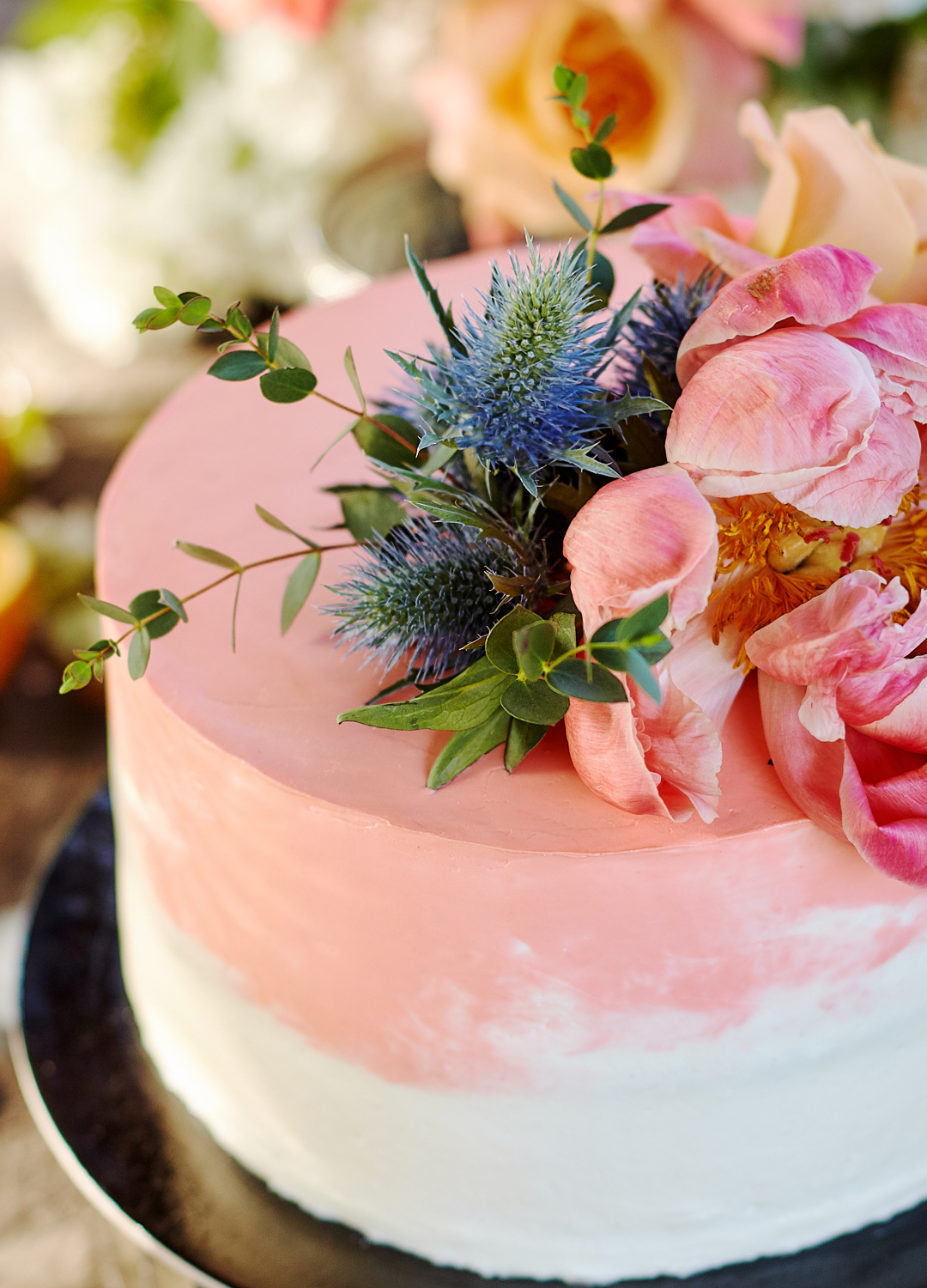 Flowers on a cake