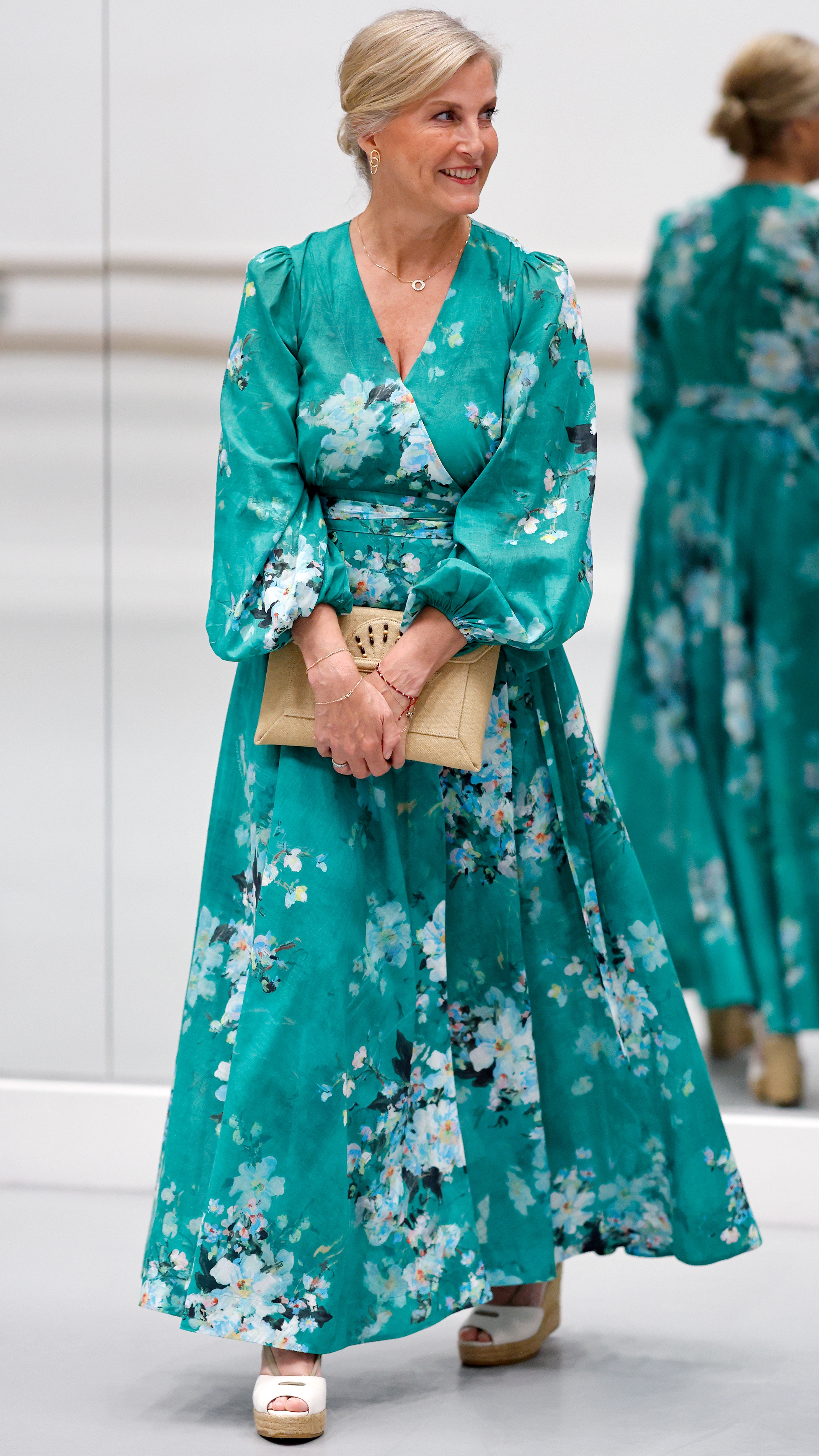 Sophie, Duchess of Edinburgh stands in front of a mirror as she visits the Central School of Ballet on June 24, 2025 in London