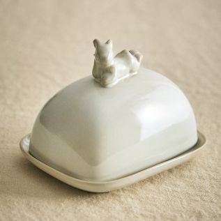 RABBIT CERAMIC BUTTER DISH