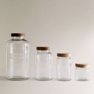 GLASS SCREW-ON STORAGE JAR, Zara Home