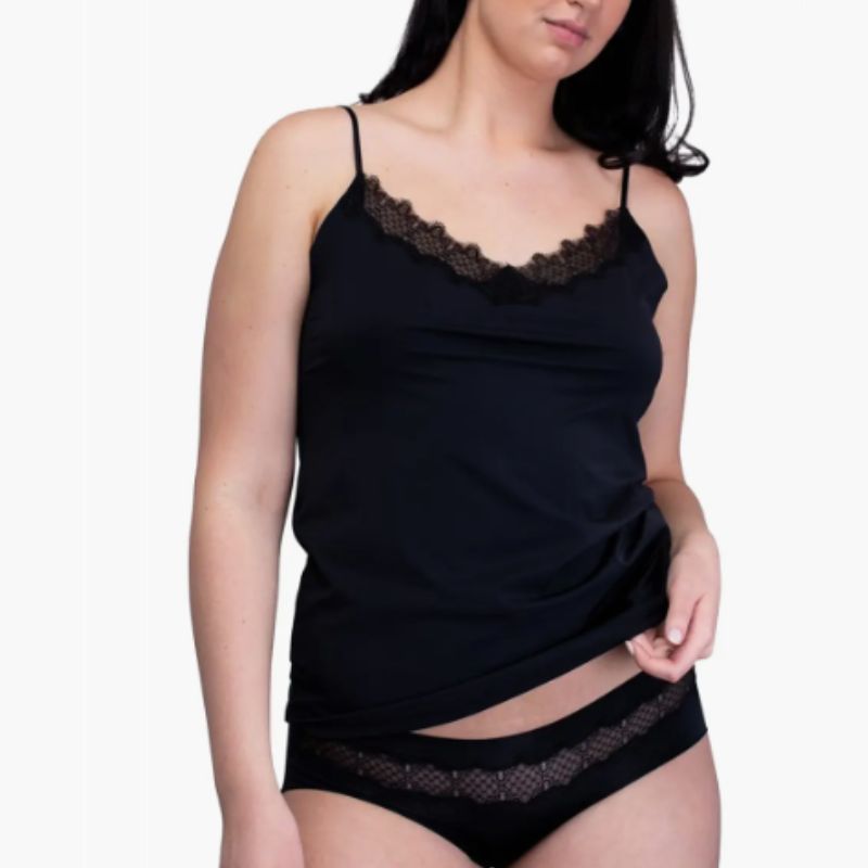 black lace camisole