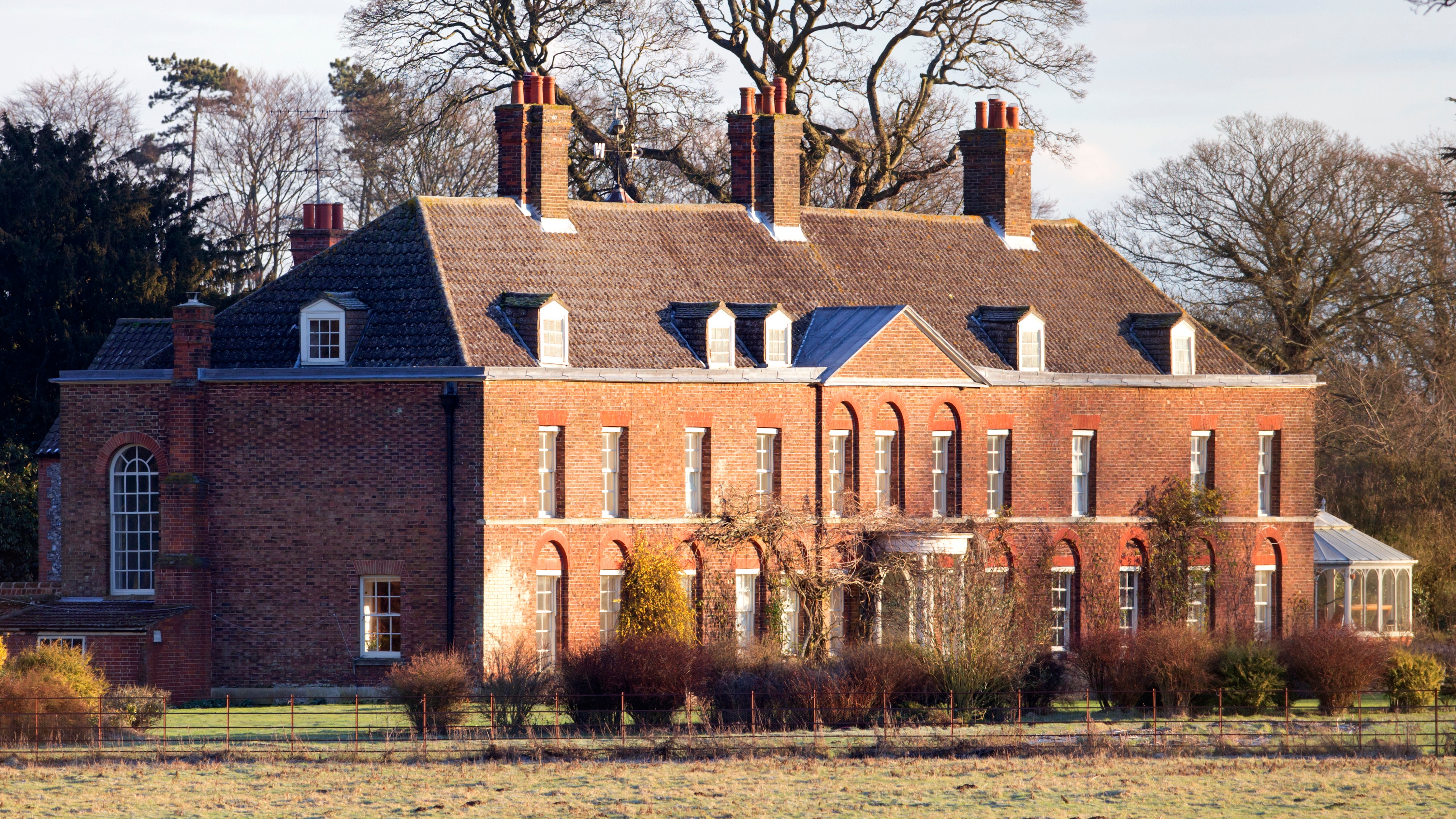 A general view of the front of Anmer Hall on the Sandringham Estate on January 13, 2013