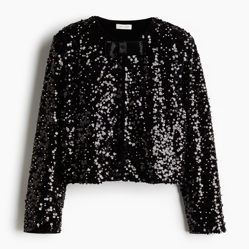 Black sequin jacket, H&M