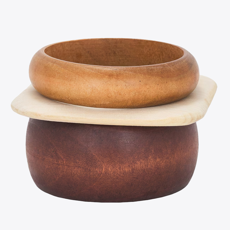 Wooden bangle stack, Revolve