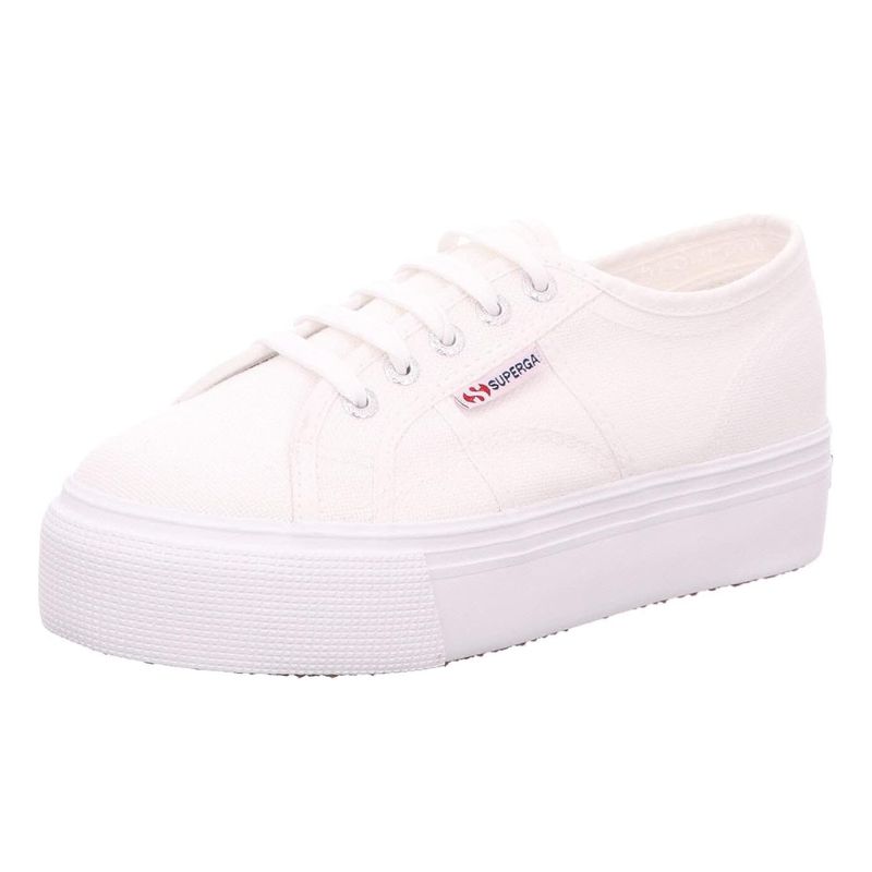 Image of white cotu classic platform trainers
