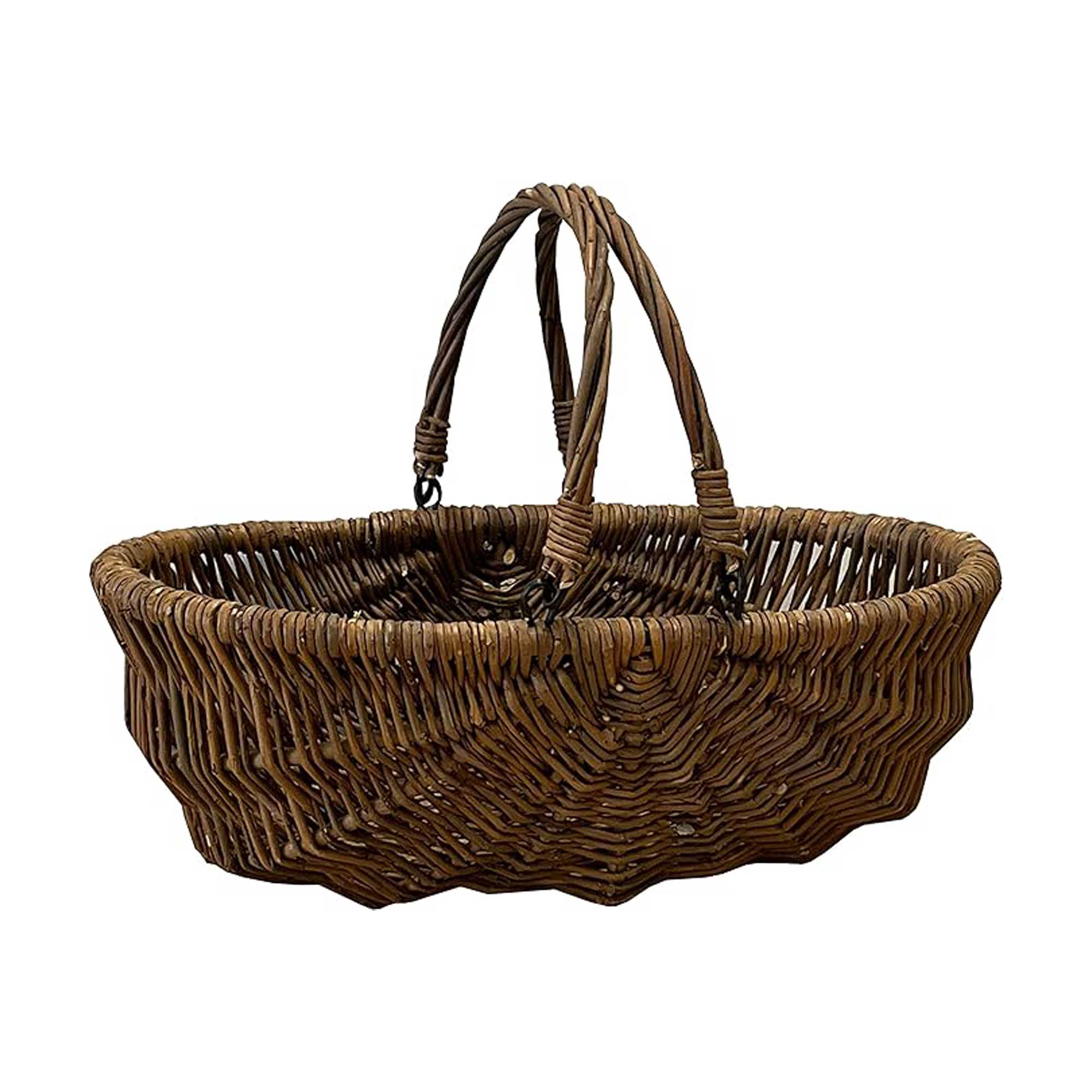 woven basket on white background