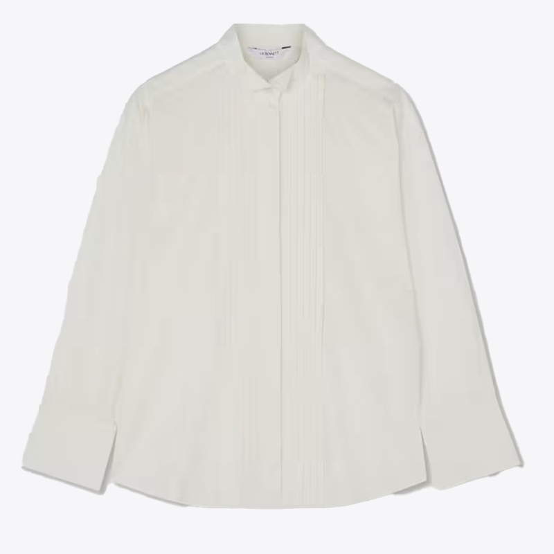 LK Bennett, Pleat Front Collarless Shirt