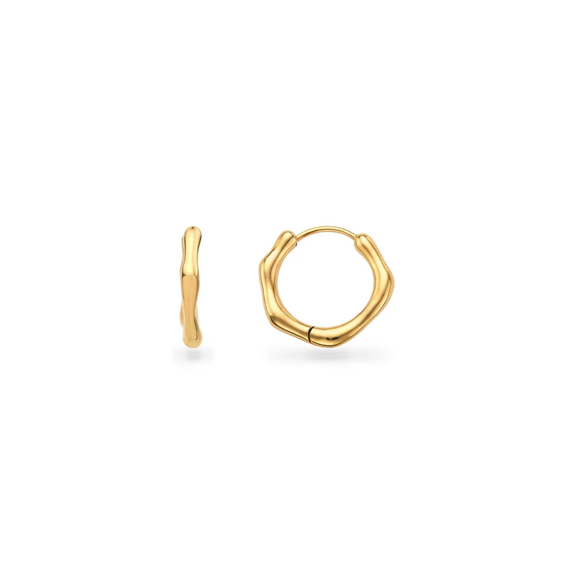 Gold molten hoop earrings, Abbott Lyon