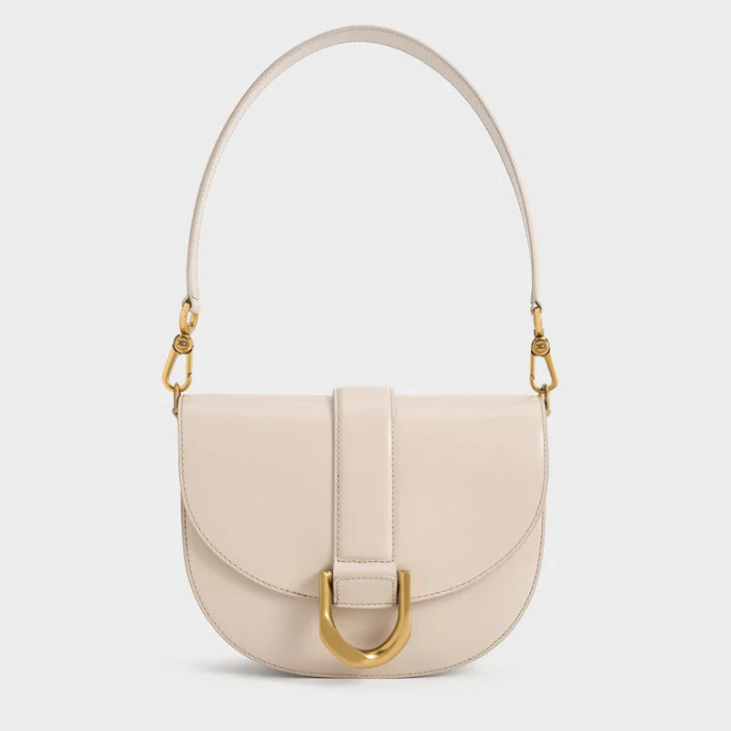 Charles & Keith cream saddle bag