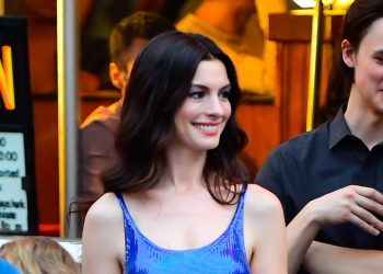 Anne Hathaway delivers a new cerulean blue moment, and we love it