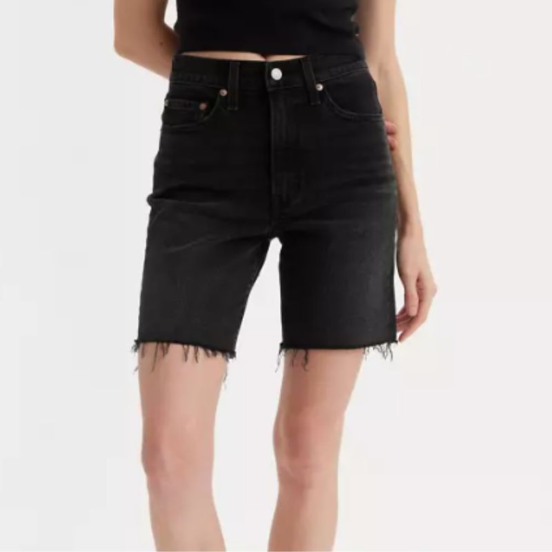 Levi&#039;s ribcage denim shorts in black
