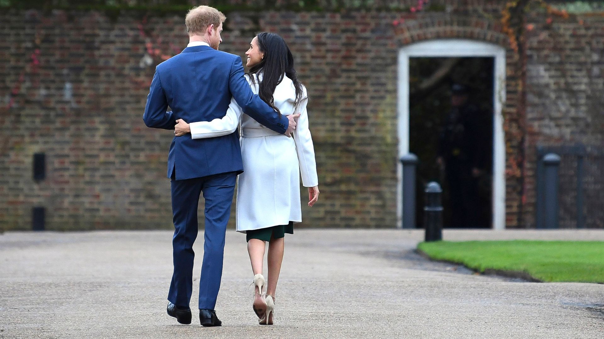 Prince Harry and Meghan Markle during their engagement announcement