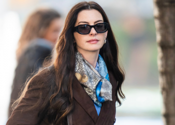 Anne Hathaway’s boho accessories offer a modern finish to denim