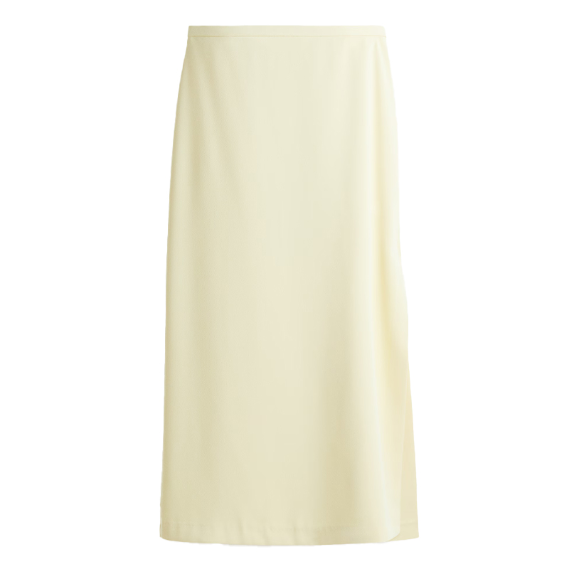 butter yellow slip skirt, h&m
