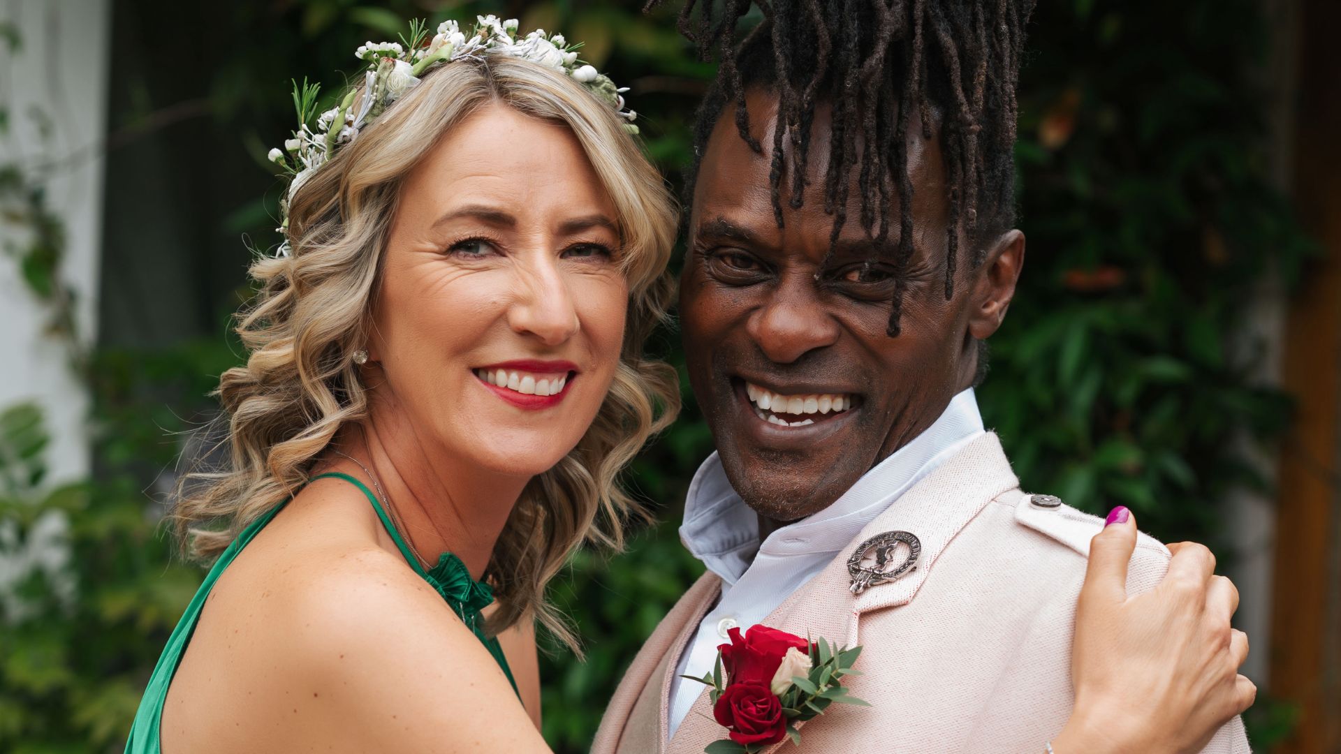 Sue and Larry on their wedding day