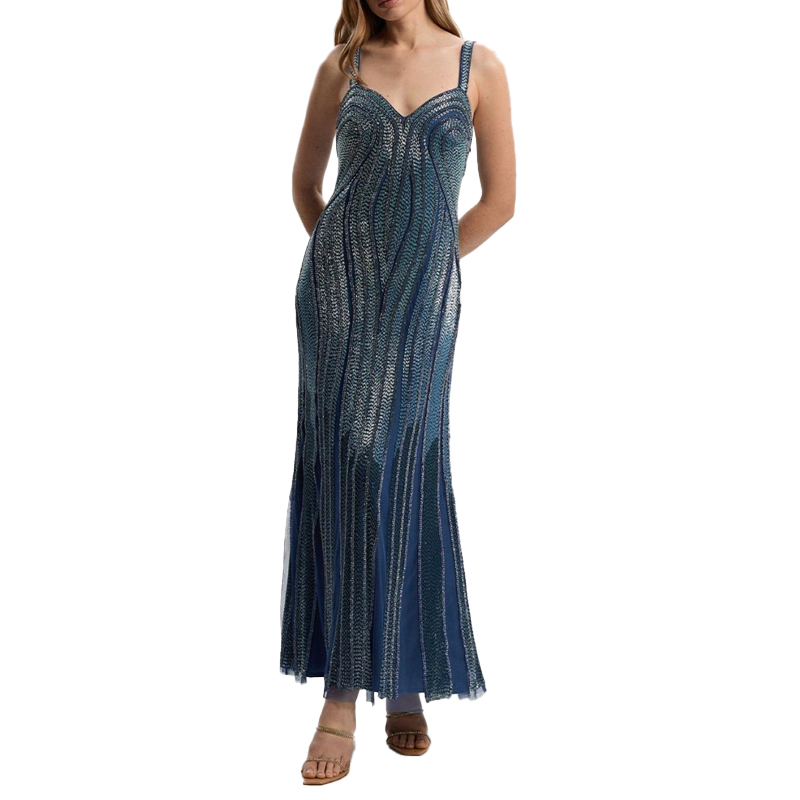 Karen Millen blue metallic dress