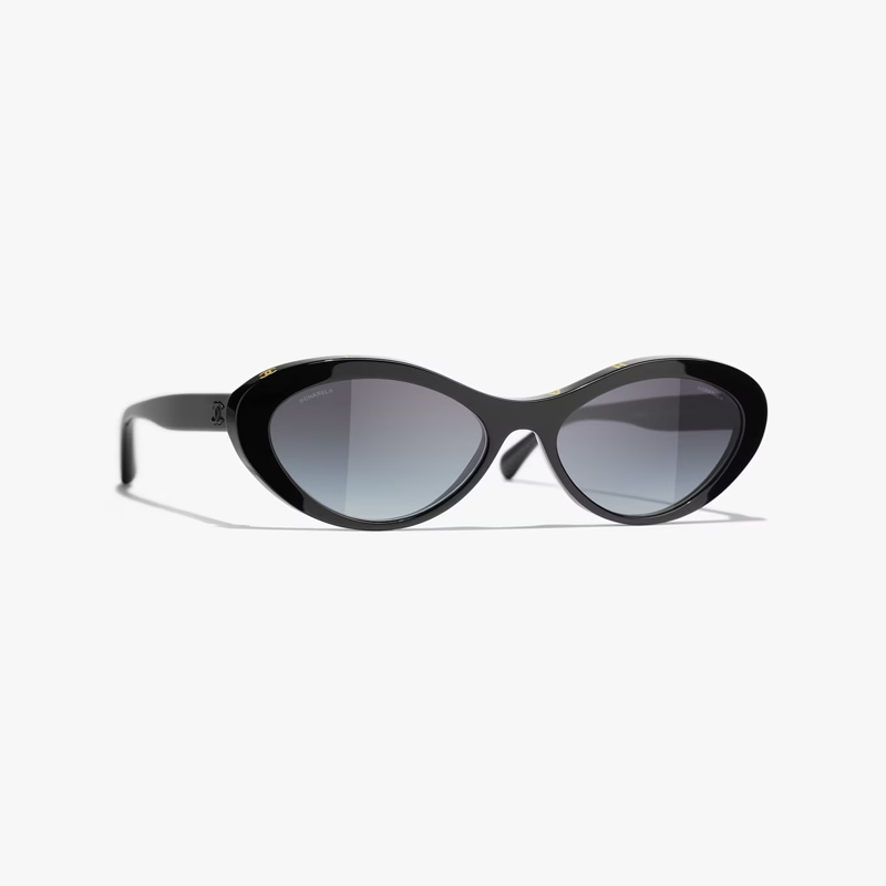 Black Chanel oval sunglasses