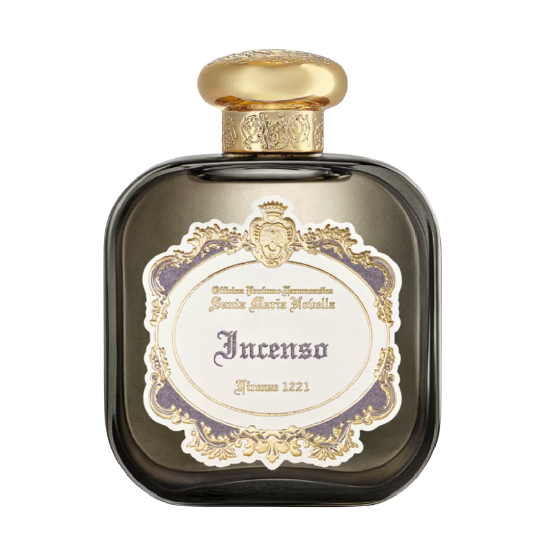A product shot of the Santa Maria Novella Incenso Eau de Parfum, on a white background