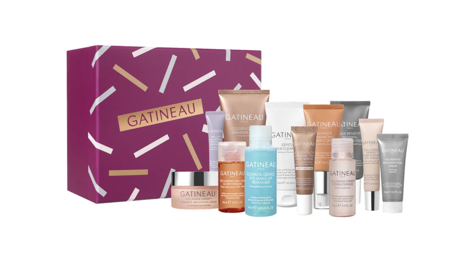 Gatineau Skincare&#039;s 12 Day Advent Calendar 2025 with its contents in front