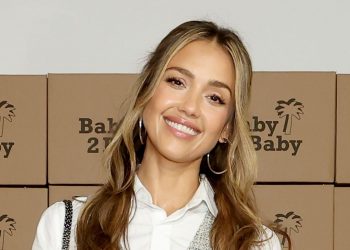 Jessica Alba’s accessories deliver a preppy twist to her look
