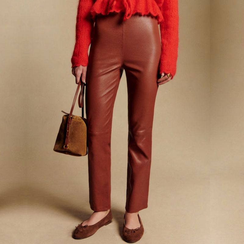 brown feather trousers from S&amp;eacute;zane