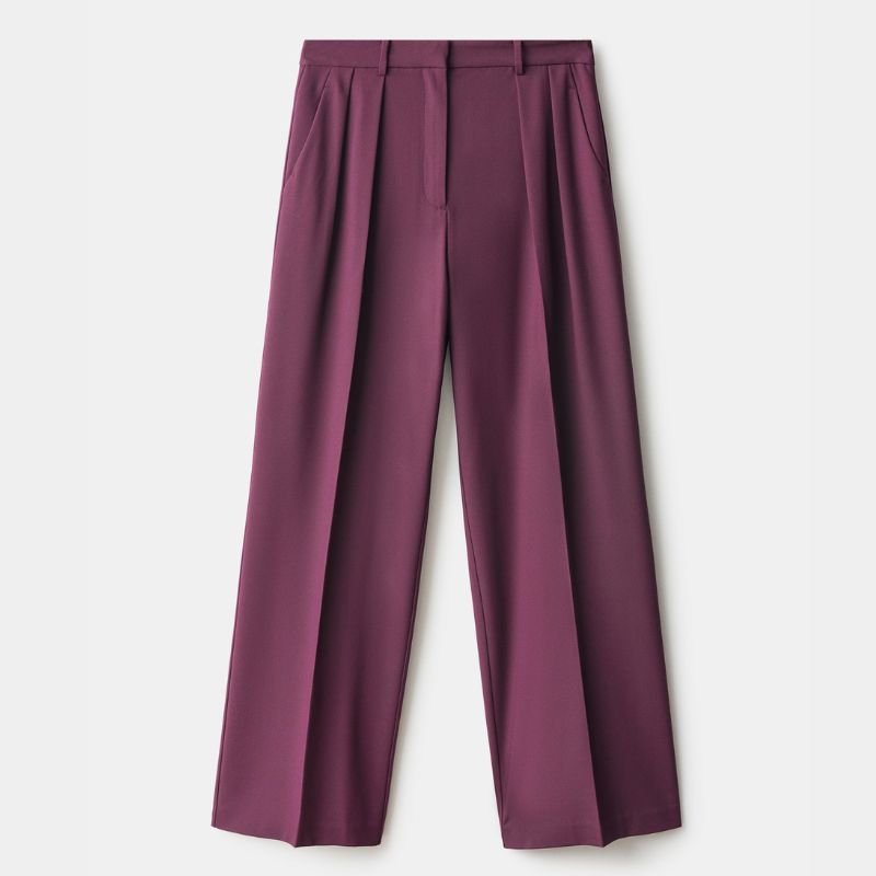 burgundy suit trousers from Mango