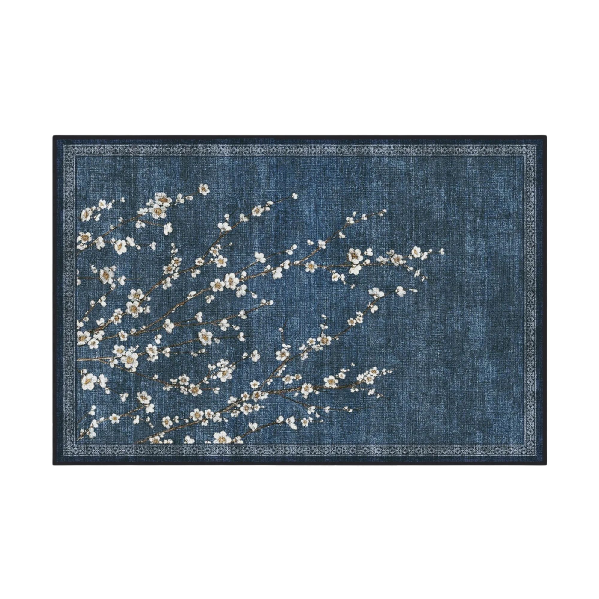 Blue floral rug