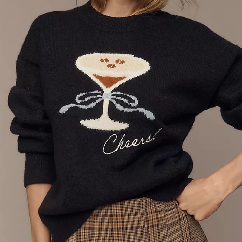 knitted graphic jumper