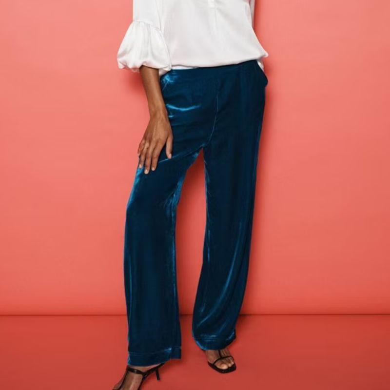 NRBY, Thea Velvet Palazzo Trousers