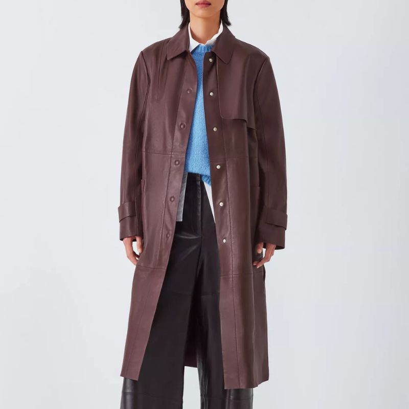 John Lewis , Longline Leather Trench Coat
