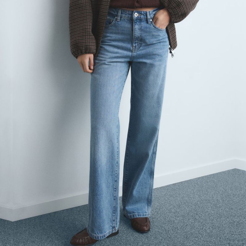 Mango blue straight leg jeans