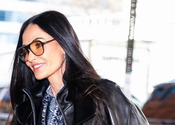 Take notes from Demi Moore on how to style sheer skirts