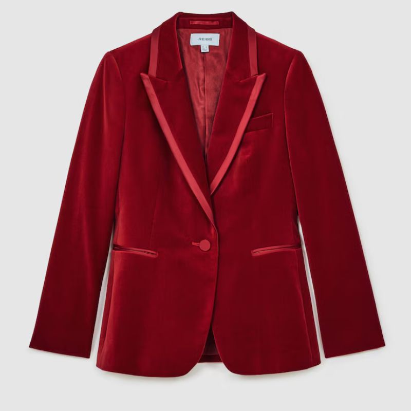 Reiss, Elia Velvet Single-Breasted Suit Blazer