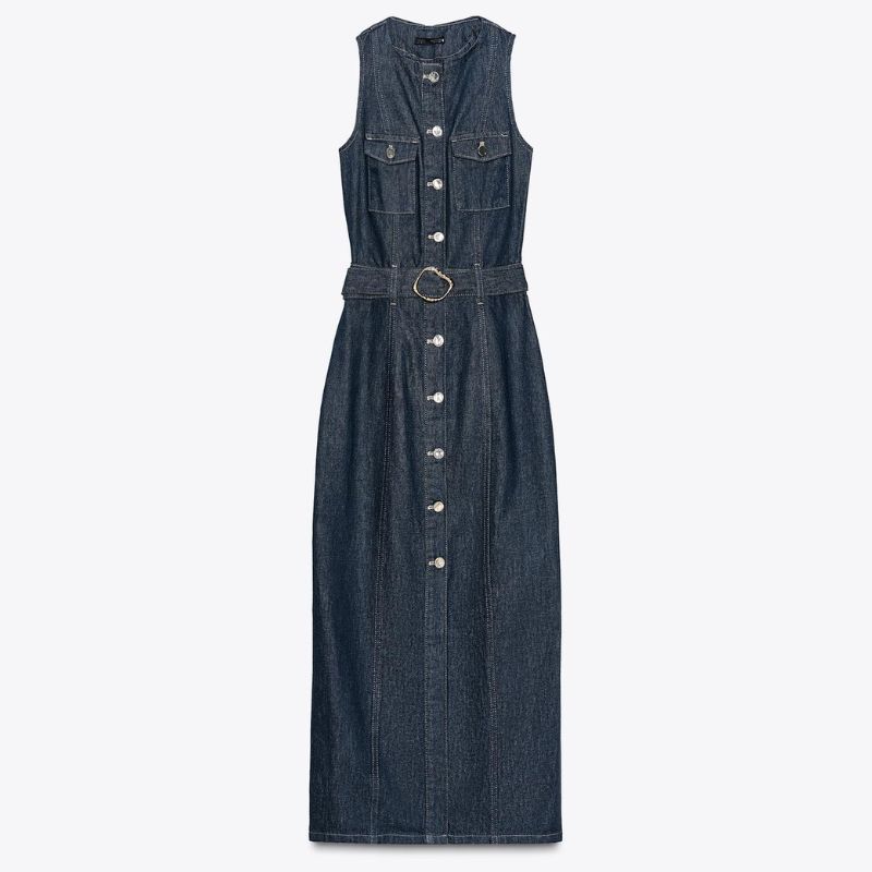denim midi dress from Zara