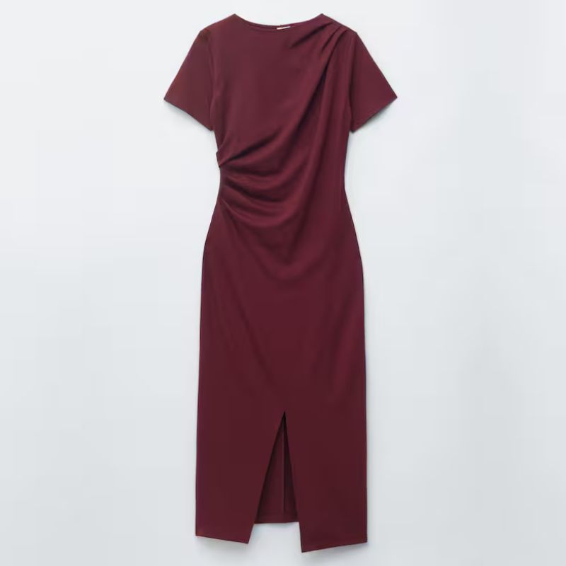 &amp;amp; Other Stories burgundy midi dress