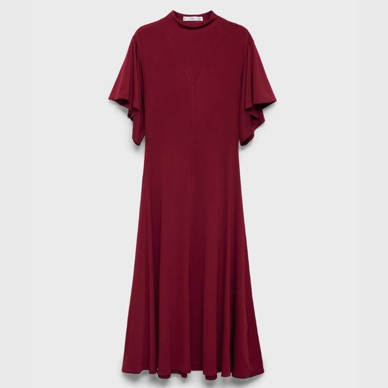 Mango burgundy midi dress