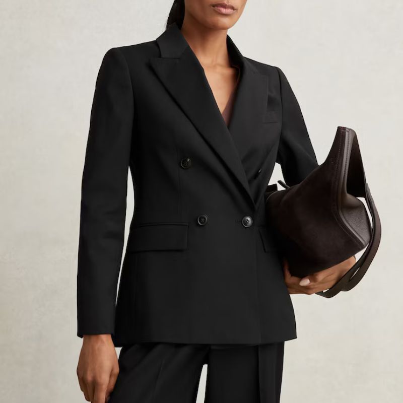 Reiss , Haisley Wool Blend Double Breasted Suit Blazer