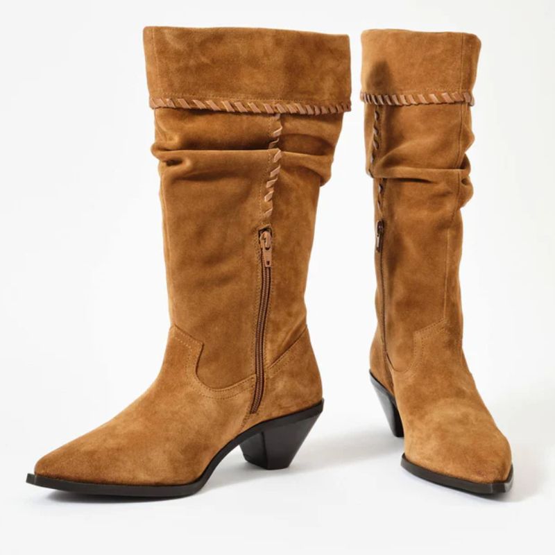 slouchy, tan boots from Mint Velvet