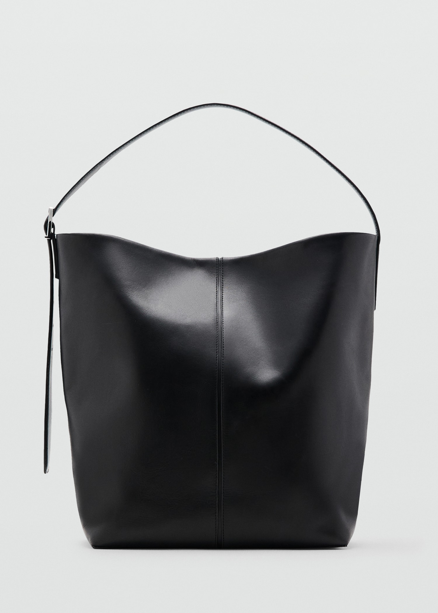Large Leather Bucket Bag - Women | Mango United Kingdom