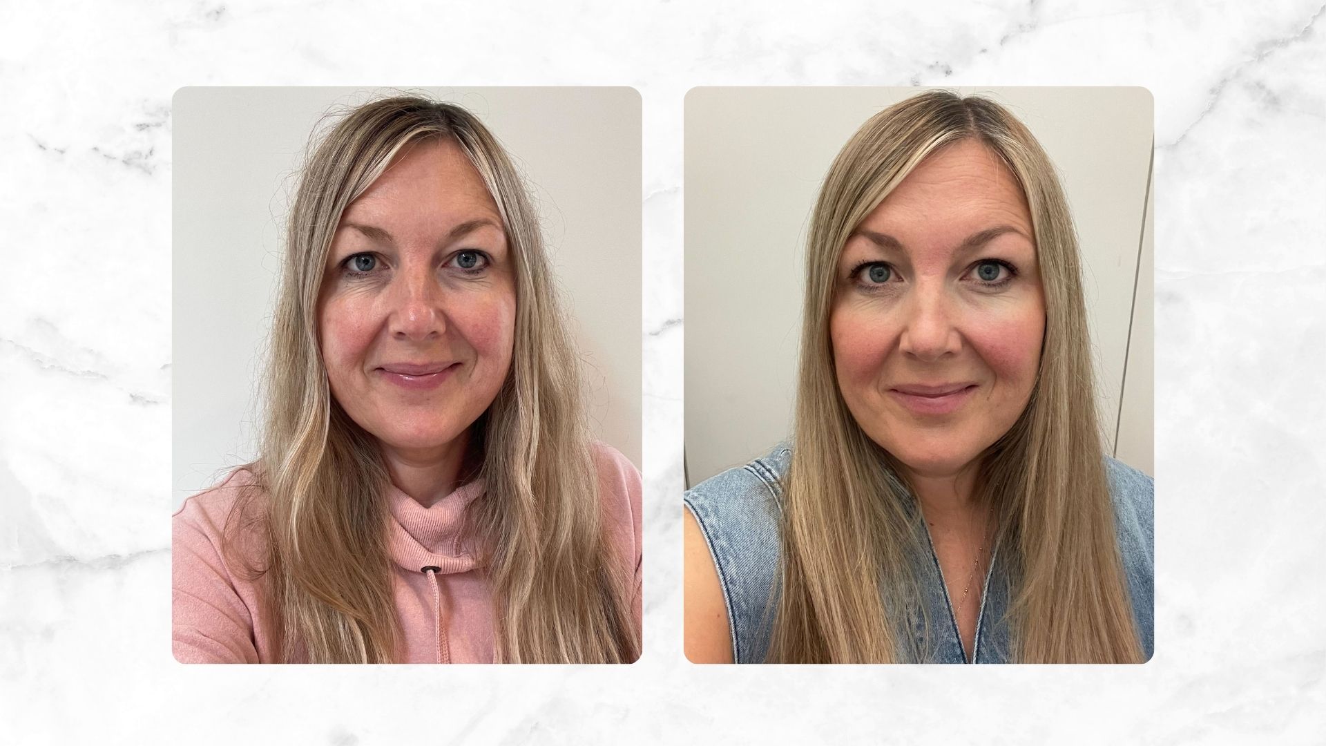 Sarah before &amp;amp; after reviewing the Color Wow Dreaming Hair Treatment