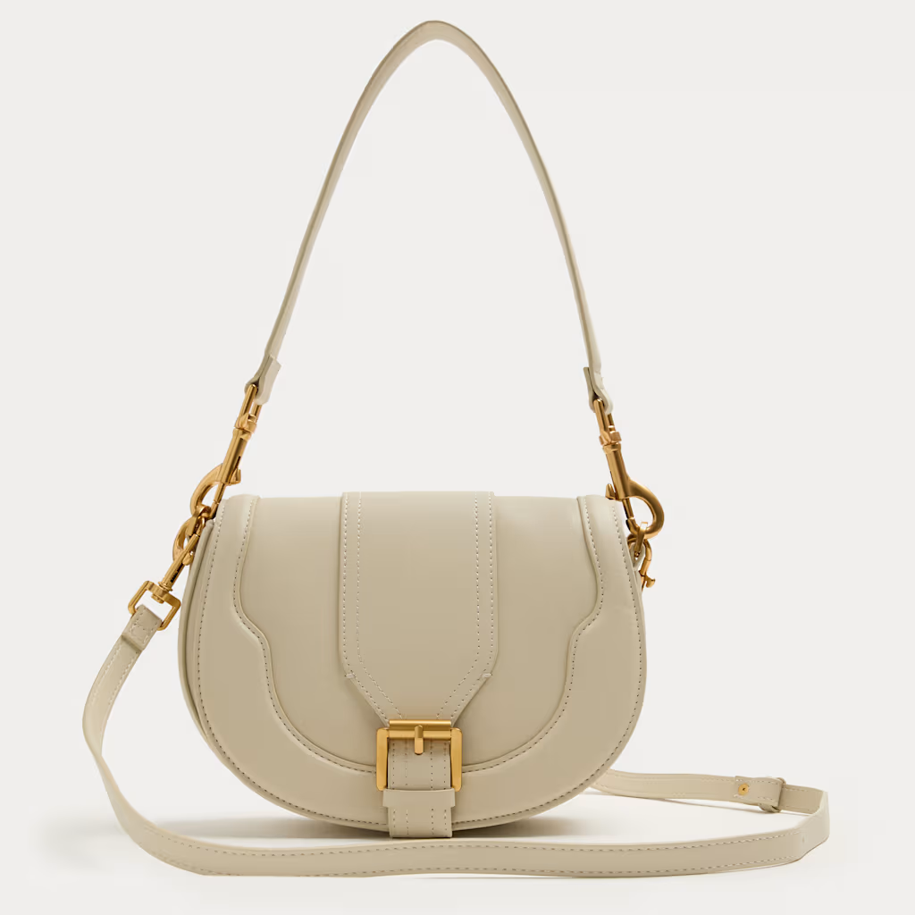 M&amp;amp;S, Buckle Detail Cross Body Saddle Bag